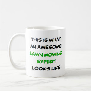 awesome lawn mowing expert coffee mug
