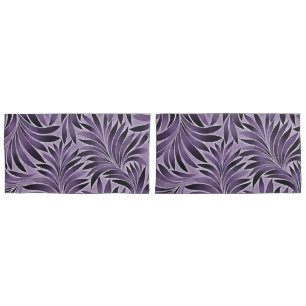 Awesome Leaves Pattern In Lilac and Grey Pillowcase