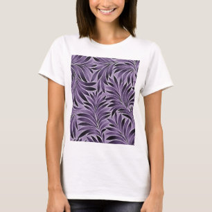 Awesome Leaves Pattern In Lilac and Grey T-Shirt