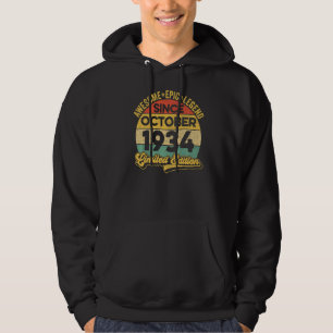Awesome Legend Since October 1934 88 Years Old 88t Hoodie