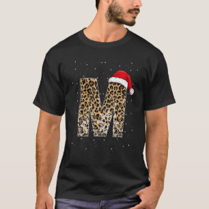 Awesome Letter M Initial Name Leopard Plaid Christ T-Shirt