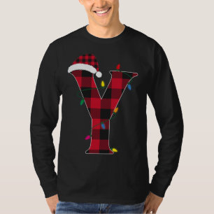 Awesome Letter Y Initial Name Buffalo Plaid Christ T-Shirt