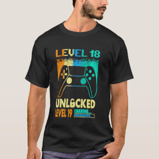 Awesome Level 18 Unlocked Level 19 Loading 18th Bi T-Shirt