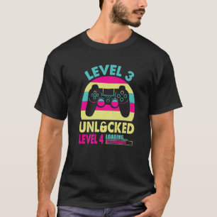 Awesome Level 3 Unlocked Funny 3Rd Birthday Cute G T-Shirt