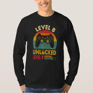 Awesome Level 8 Unlocked Video Gamer 8th Birthday T-Shirt