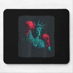 Awesome Liberty With Boxing Gloves Costume Mouse Pad