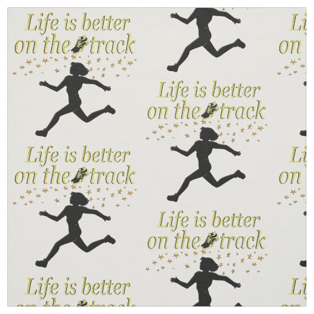 AWESOME LIFE IS BETTER ON THE TRACK DESIGN FABRIC (Swatch)