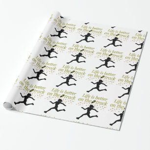 AWESOME LIFE IS BETTER ON THE TRACK DESIGN WRAPPING PAPER