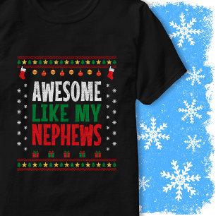Awesome Like My Nephews Christmas Sweater Vintage