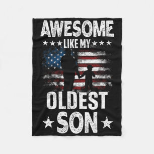 Awesome Like My Oldest Son Vintage Usa Flag Father Fleece Blanket