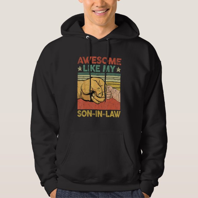 Awesome Like My Son Funny Father's Day Mom Dad Jok Hoodie (Front)