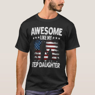 Awesome Like My Step Daughter Vintage Usa Flag Fat T-Shirt