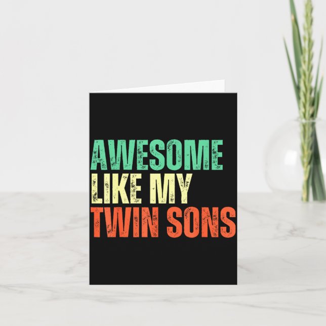 Awesome Like My Twin Sons Funny Mom Dad Parent Nov Card (Front)