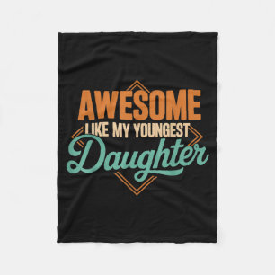 Awesome like youngest daughter funny vintage fleece blanket