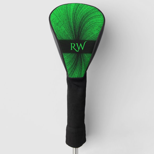 Awesome Lime with Black Splash Golf Head Cover (Front)