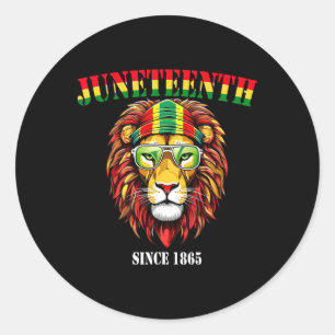 Awesome Lion Juneteenth Cool Black History June 19 Classic Round Sticker
