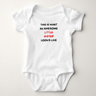awesome little sister baby bodysuit