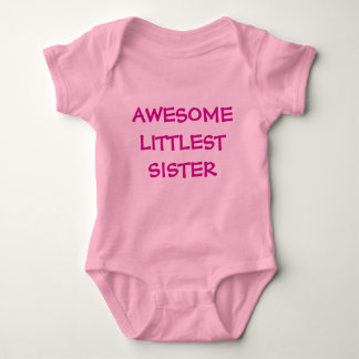 AWESOME LITTLEST SISTER Pink Baby Outfit Bodysuit