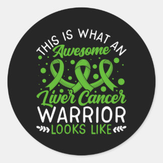 Awesome Liver Cancer Warrior Liver Cancer Classic Round Sticker