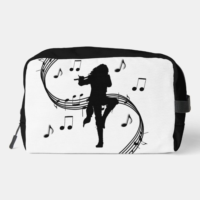 Awesome Lone Flute Player Music  Dopp Kit (Back)
