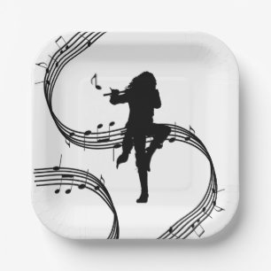 Awesome Lone Flute Player Music  Paper Plate