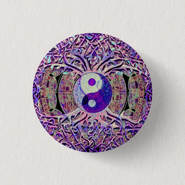 Awesome Looking Yin Yang Tree 3 Cm Round Badge (Front)