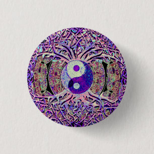 Awesome Looking Yin Yang Tree 3 Cm Round Badge