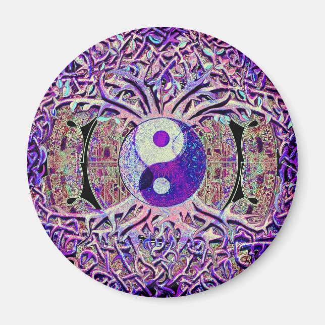 Awesome Looking Yin Yang Tree Magnet (Front)