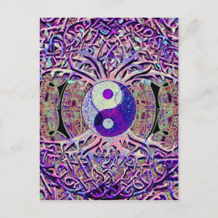 Awesome Looking Yin Yang Tree Postcard