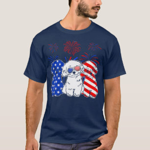 Awesome Maltese Dog American Flag 4th Of July Prem T-Shirt