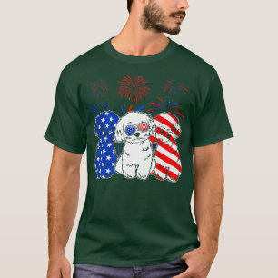 Awesome Maltese Dog American Flag 4th Of July Prem T-Shirt