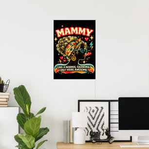 Awesome Mammy Retro Grandma Vintage Groovy Gift Poster