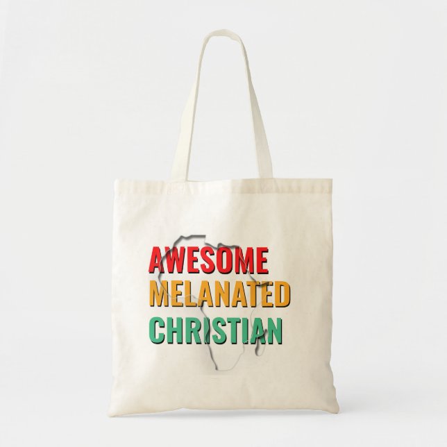 Awesome Melanated Christian Tote Bag (Front)