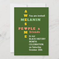 Awesome Melanin Black History Month Invitation