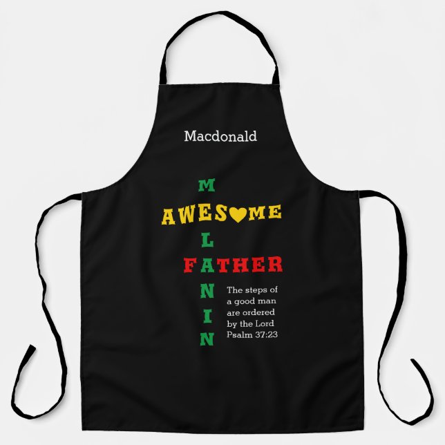 AWESOME MELANIN FATHER Personalised Apron (Front)