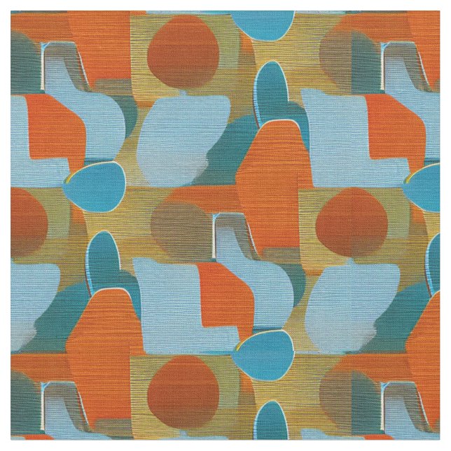 Awesome Mid Century Modern Abstract Fabric (Close Up)