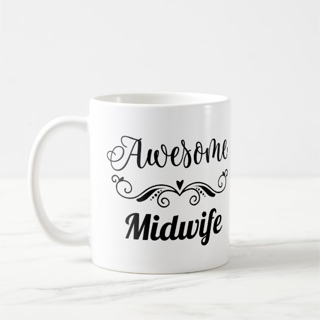 Awesome Midwife Gift for Doula Coffee Mug (Left)