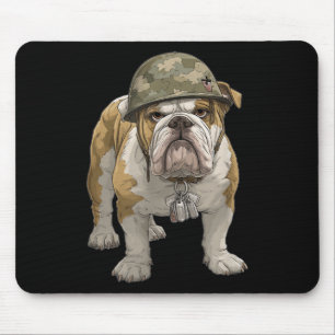 Awesome Military Bulldog Costume Mouse Pad