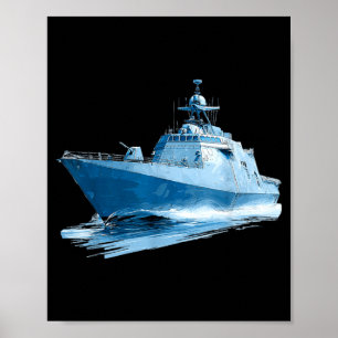 Awesome Military Ship Graphic Poster