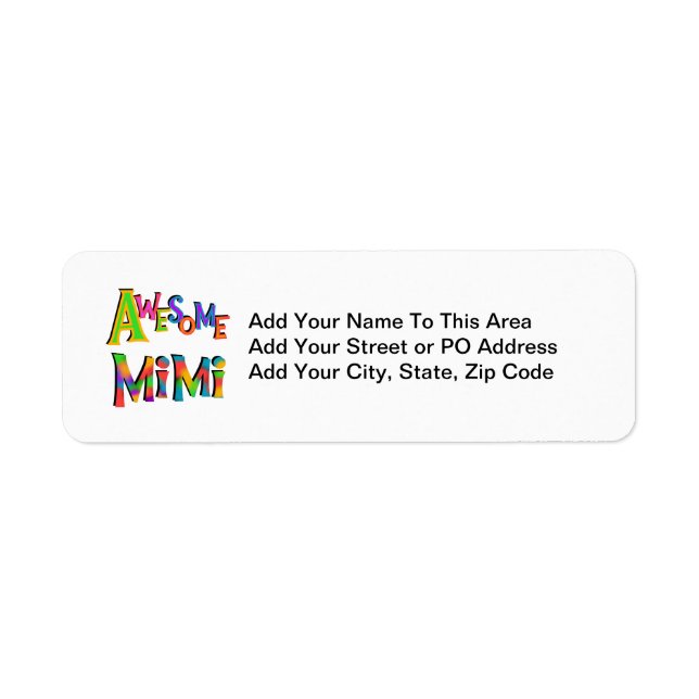 Awesome Mimi T-shirts and Gifts Return Address Label (Front)