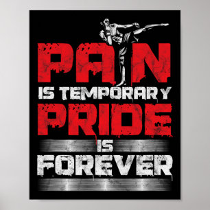 Awesome Mma Pain Is Temporary Kickboxing Poster