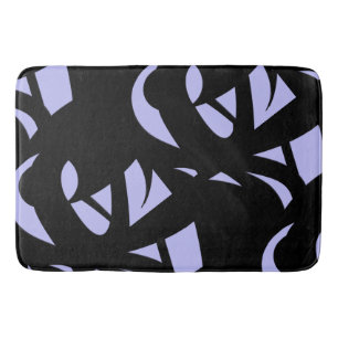 Awesome Modern Art Black and Lavender Bath Mat