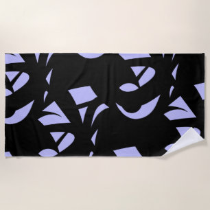 Awesome Modern Art  Black and Lavender Beach Towel