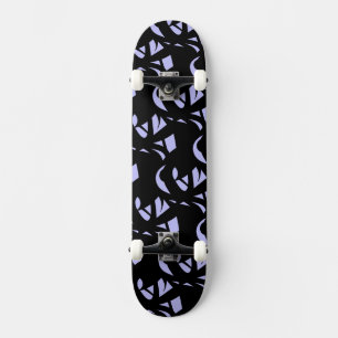 Awesome Modern Art Black and Lavender Skateboard