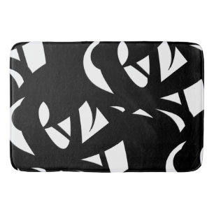 Awesome Modern Art Black and White Bath Mat