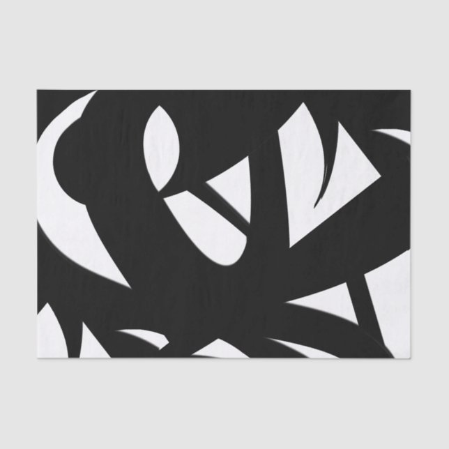 Awesome Modern Art  Black and White Tissue Paper (Front)