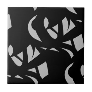 Awesome Modern Art Grey / Black Ceramic Tile