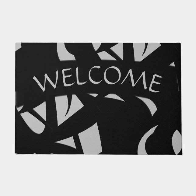 Awesome Modern Art Grey / Black Doormat (Front)
