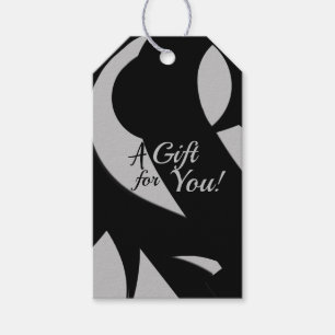 Awesome Modern Art Grey / Black Gift Tags