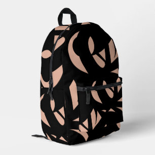Awesome Modern Art Peach / Black Printed Backpack